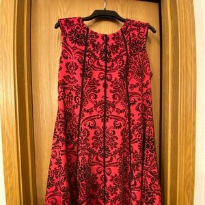 Red and Black A-line Dress